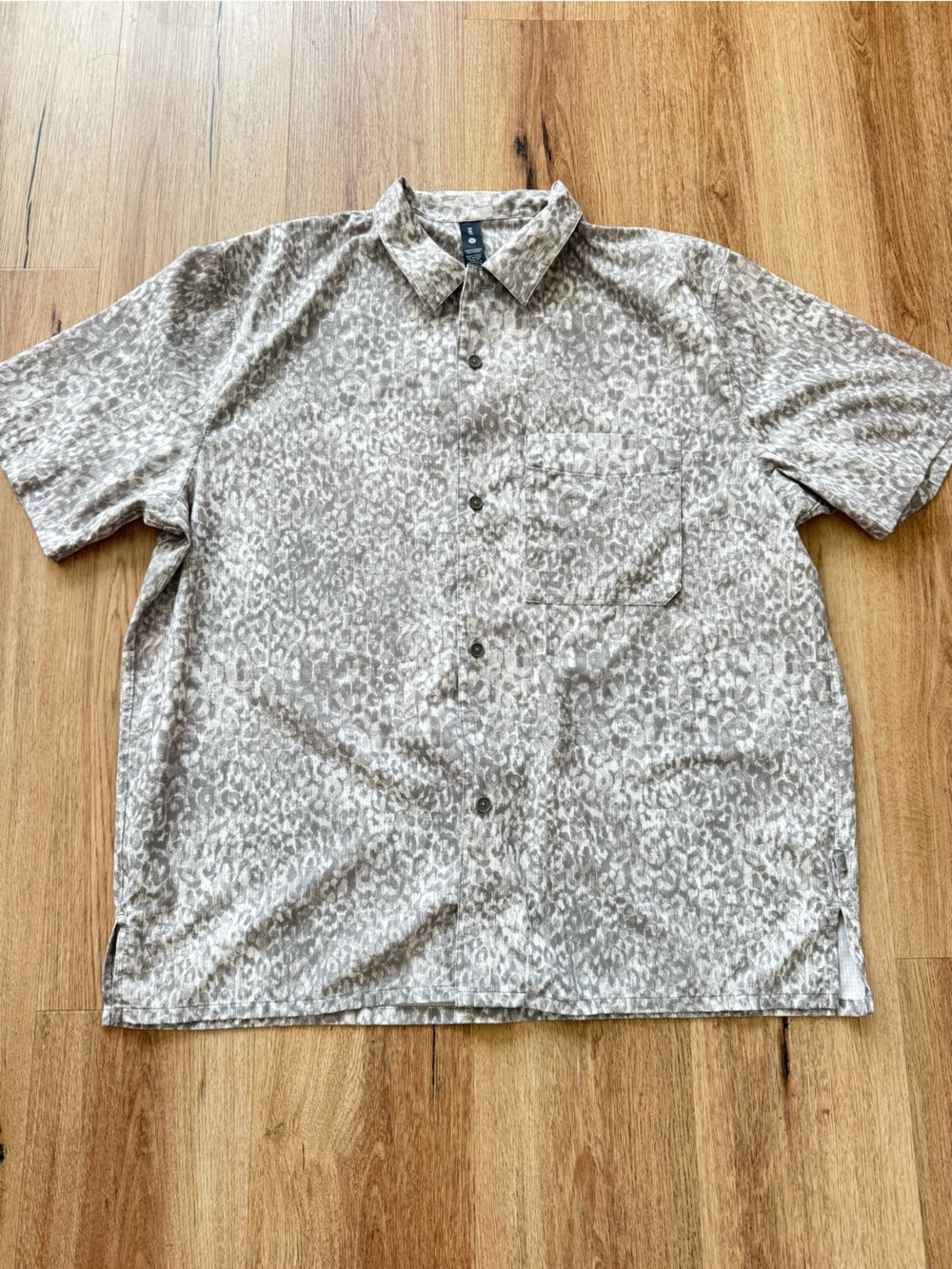 lululemon athletica Short-Sleeve Leopard Print Button-Down Shirt